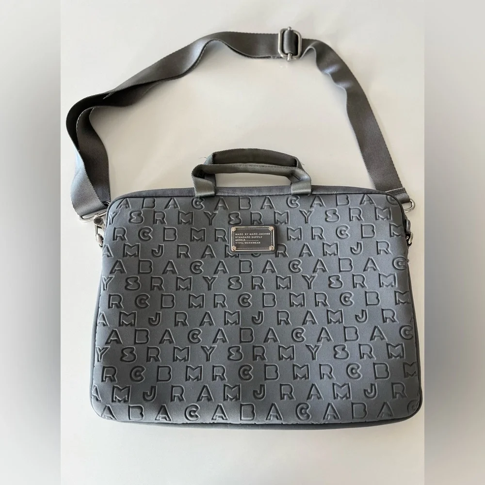 Marc Jacobs Grey Neoprene Laptop Messenger Case